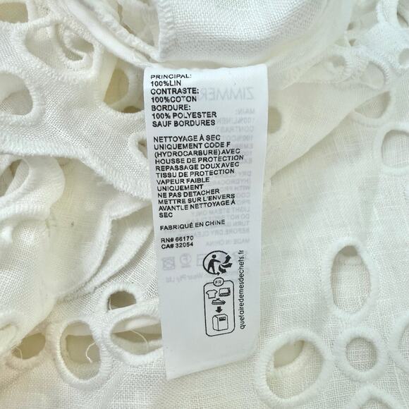 ZIMMERMANN Lexi Embroidered Tunic Eyelet Sheer Top in Ivory 0 (US 4) NWT - Picture 9 of 13